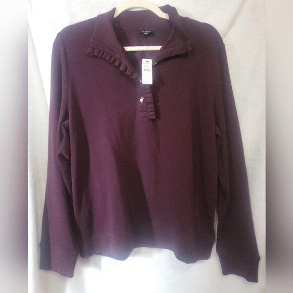 Talbots Deep Burgundy Button Down Shirt - Picture 2 of 6